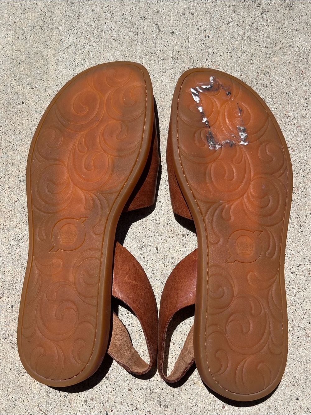 Born Inlet Slingback Sandals Women 10 M  Brown Leather Boho Comfort Flat B19 - Picture 8 of 12
